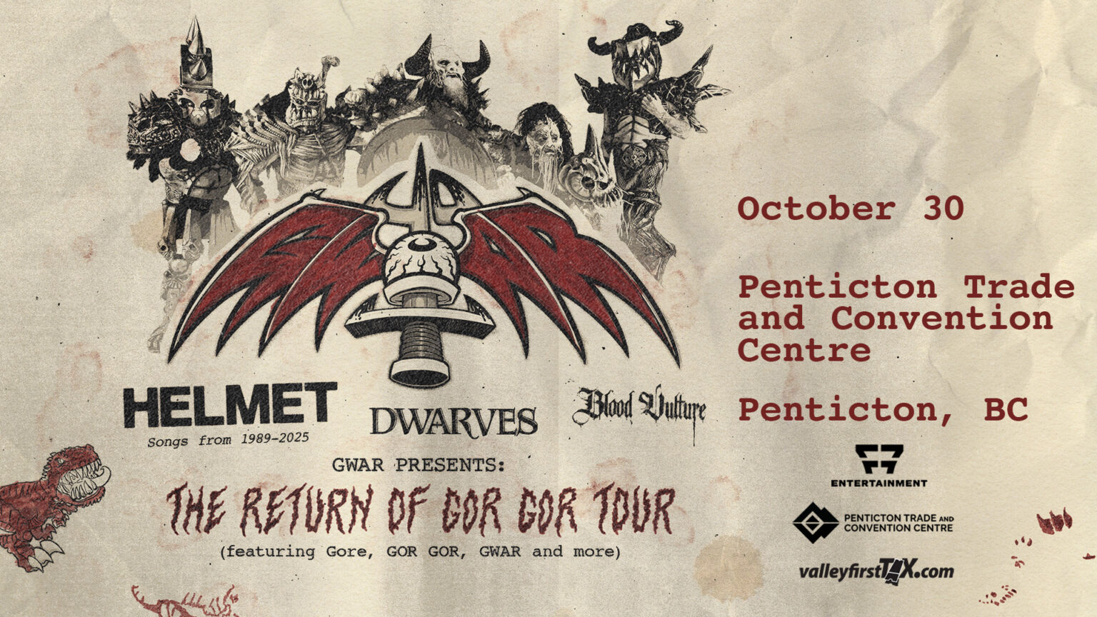 Penticton Riot GWAR “The Return of GOR GOR Tour” Presented by F7 Live | Penticton ...