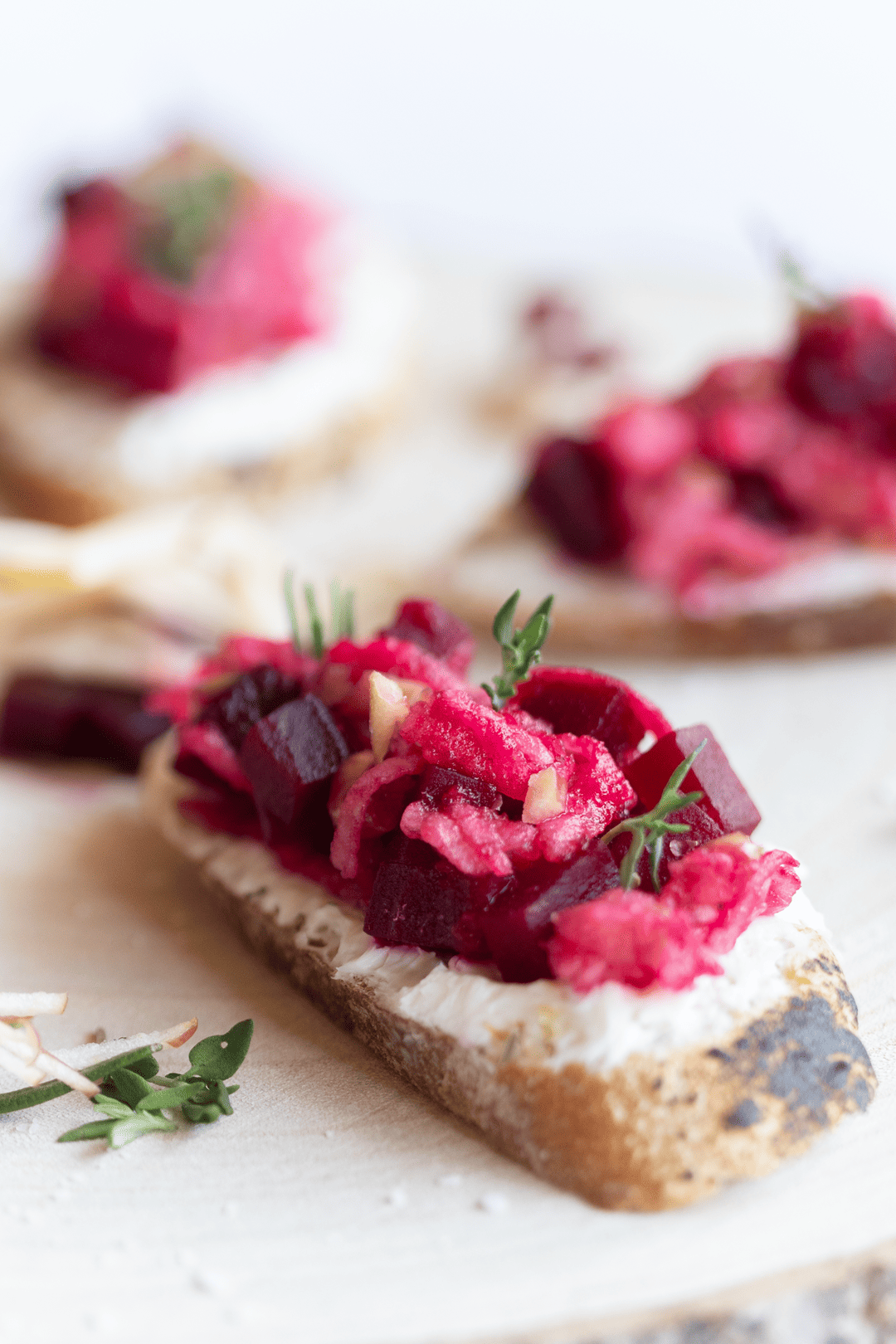 Beet, Apple & Goat Cheese Bruschetta