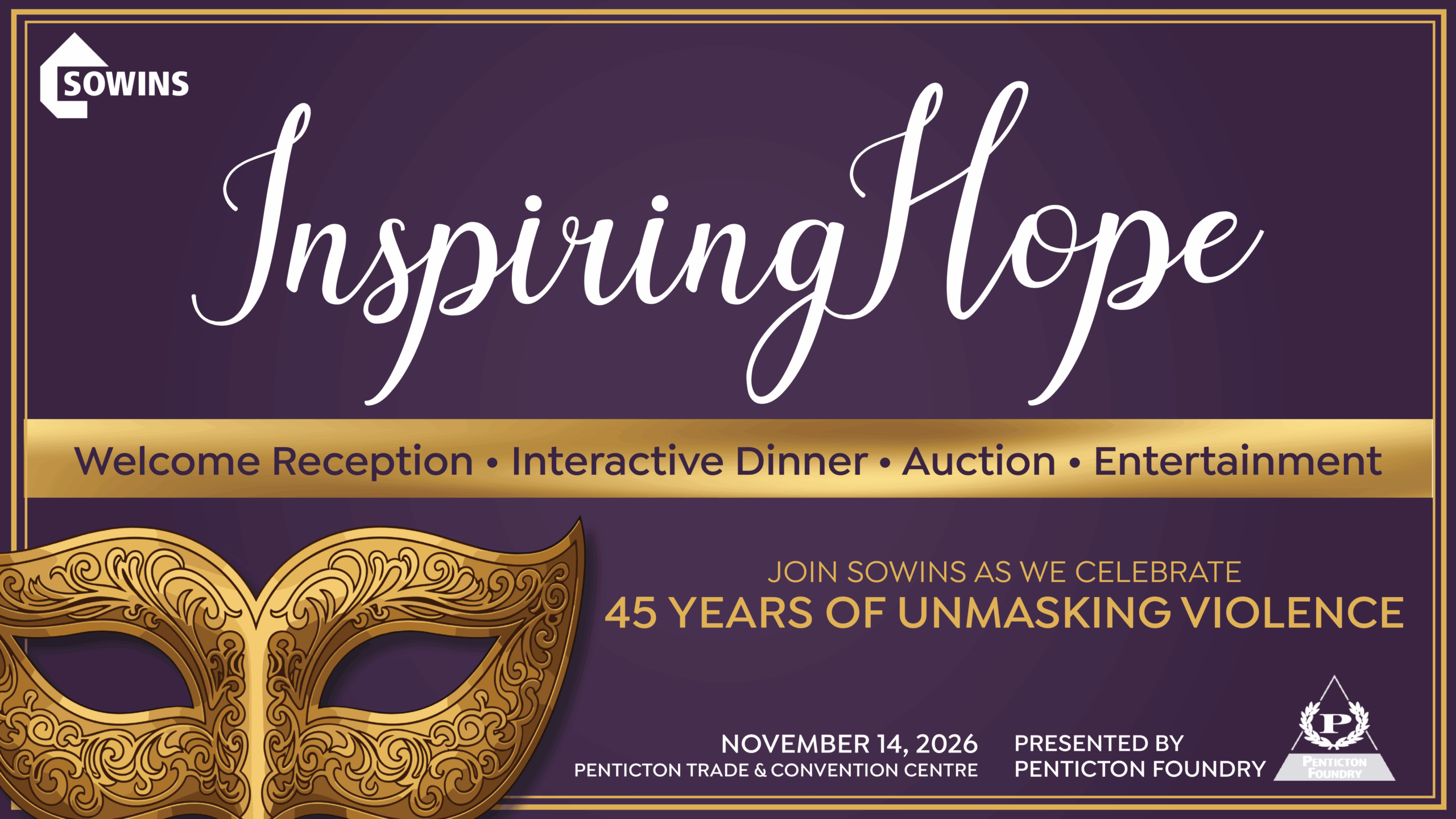 SOWINS Inspiring Hope Gala 2026 presented by the Penticton Foundry